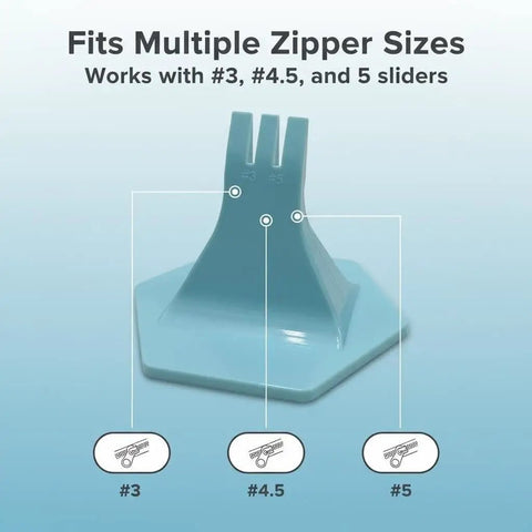 Blue Zipper Jig Tool for Easy Zip Installation Handy Third Hand Slider Guide for Three Four Point Five and Five Zipper Tapes