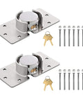Beefy Heavy Duty Padlock Set Keyed Alike 2 Pack With Solid Steel Hasp 73MM For Vans Trucks Gates Garages And Sheds Includes 4 Keys
