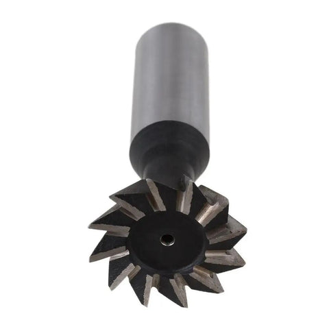 Heavy Duty HSS Dovetail Cutter Double Edged End Mill For Precision Metalworking And Right Hand Milling On Steel And Cast Iron Built Like A Tank To Smoke Through Hard Metals Without Breaking A Sweat, showing detailed cutter teeth and body design.