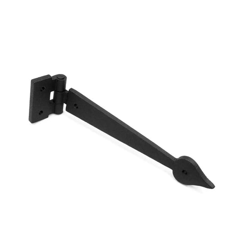 Tough As Nails Black Wrought Iron Strap Hinge Pair With Classic Spear Tip 7 Inch Rust Resistant Heavy Duty Flush Mount Cabinet Door Hardware For Farmhouse Barn Gates