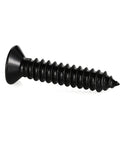 Hella Durable Number 10 X 1 Inch Flat Head Sheet Metal And Wood Screws, Black Stainless Steel, self-tapping fastener in focus.