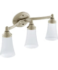 Eva 3 Light Brushed Nickel Vanity Light With Frosted Glass Dual Mount Bath Fixture For Up Or Down Install Quick Connect Wiring