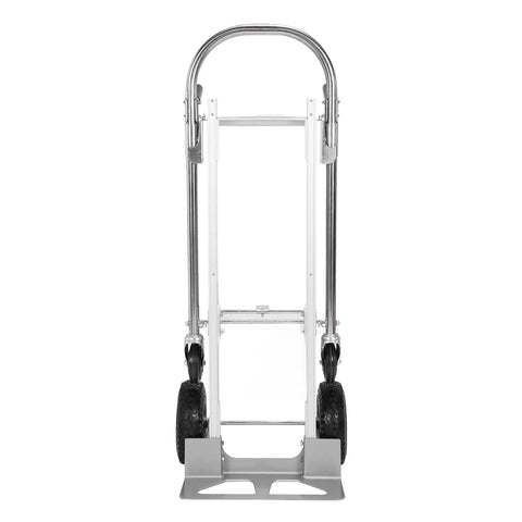 2 In 1 Heavy Duty Industrial Cart With Wheels Folding Dolly Cart 800 Lbs Capacity Foldable Toe Plate Durable Steel Frame front view