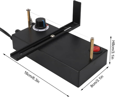 Heat Cutting Ribbon Cutter With Screwdriver Thermal Cutting Machine for DIY projects, dimensions marked 16x8x3.1 inches.