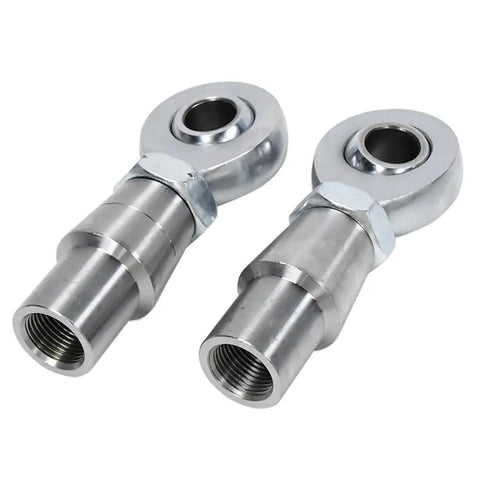 Beefy Chromoly Heim Joints In A No Fluff Set 5/8 Bore 3/4 16 Thread Heavy Duty Rod Ends with chrome finishes and nuts.