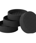 Round Rubber Furniture Caster Cups With Anti Slip Grip That Really Grips, Bed Stopper Floor Protectors for Chairs Tables and Beds, black