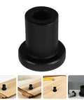 Sliding Barn Door Wall Track Spacers Kit 3 PCS Carbon Steel Heavy Duty Supports Prevent Unwanted Movement, black finish detail close-up.