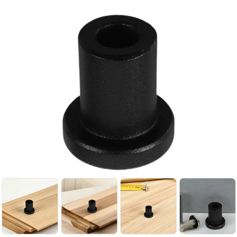 Sliding Barn Door Wall Track Spacers Kit 3 PCS Carbon Steel Heavy Duty Supports Prevent Unwanted Movement, black finish detail close-up.