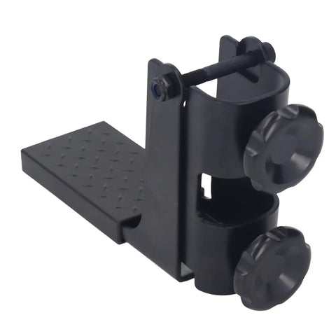Lever powered clip and pedal for Spade Fork Digging Tool With Steel Head And Replaceable Handle for upright digging.