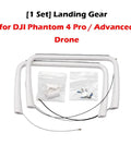 Durable Landing Gear Set Replacement For DJI Phantom 4 Pro Advanced Drone with installation kit and cables displayed