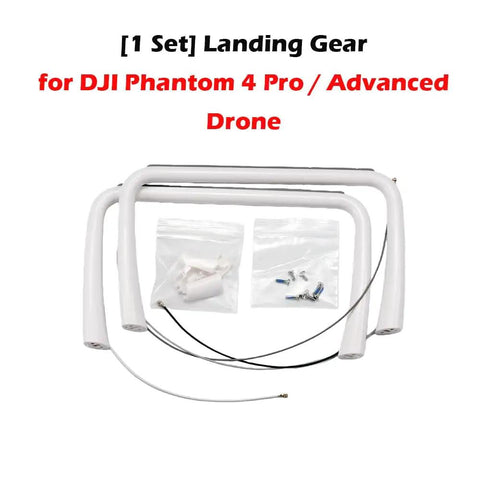 Durable Landing Gear Set Replacement For DJI Phantom 4 Pro Advanced Drone with installation kit and cables displayed