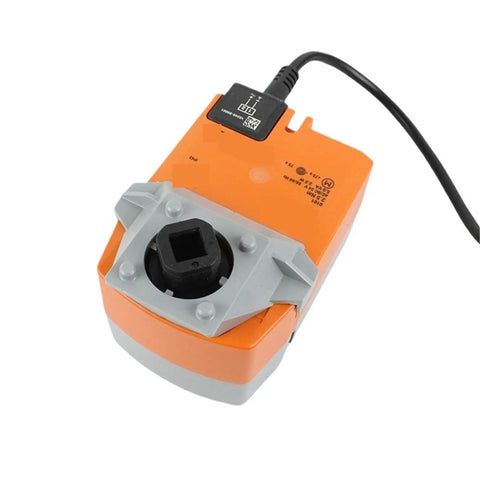 Heavy Duty 24 Volt Rotary Actuator For Ball Valves With Strong Two Point Five Nm Torque Plug And Play Open Close Electric Controller Smooth Operator Piping Automation Workhorse, top view with connection.