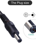 Close-up of plug size for 54.6V 2A Smart Charger For 48V Li Ion Ebike Battery With DC 2.1mm Jack 5.5X2.1mm Input 120V AC 50 60Hz OVP OCP SCP Protections Red Charging Light Green Charge Indicator