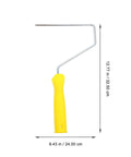 Hassle Free Detachable Paint Roller With Extendable Telescopic Handle For Ladder Free Wall Painting And Craft Prints Quick Coat Application And Pretty Slick Results, yellow handle, metallic frame, 9.43 x 12.77 inches.