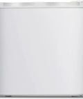Compact 1.1 Cu Ft Upright Mini Freezer In Bright White For Dorms Small Apartments And Garages front view with smooth finish.