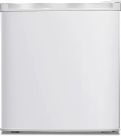 Compact 1.1 Cu Ft Upright Mini Freezer In Bright White For Dorms Small Apartments And Garages front view with smooth finish.