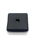 Black ABS plastic 15 Series 1.5 inch square end cap for 80 20 aluminum extrusion T slot accessories, smooth finish, top view
