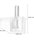 Clear 3mm Shelf Pins 60 Piece Pack No Brainer For Bookcases And Kitchen Cabinets close-up with size dimensions 0.67in x 0.59in x 0.39in