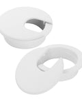 JTemgle 2 Inch White Desk Grommet Cable Hole Cover For Desk Cord Management Plastic Cable Organizer Caps Pack Of 2 Pieces