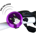 Purple Aluminum Round Bike Bell For Adults And Kids Dope Black White Tuxedo Cat Design Classic Ring Bicycle Bell Lightweight Durable Easy To Install And Use On Any Bike, 53.8 mm purple bell on white handlebar