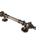 European Retro Push Door Handles With Antique Wooden Look Old School Charm For Outdoor Gates And Cabinets Matte Black Aluminum Steel Pull Knobs For Sliding Doors Closet Drawer 437mm Length Easy Install
