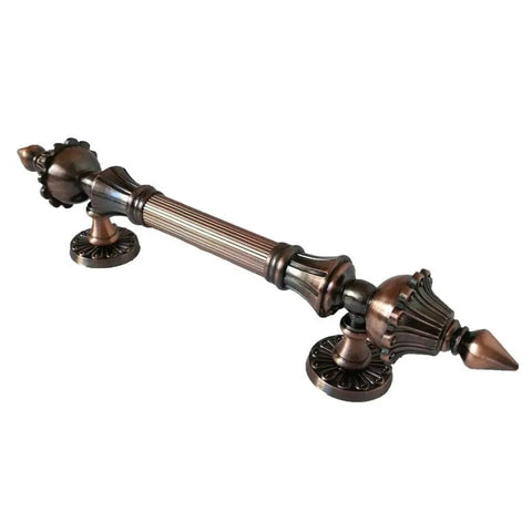European Retro Push Door Handles With Antique Wooden Look Old School Charm For Outdoor Gates And Cabinets Matte Black Aluminum Steel Pull Knobs For Sliding Doors Closet Drawer 437mm Length Easy Install