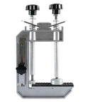 Heavy Duty Countertop Assembly Jig With Adjustable 45 Degree Clamping Fixture For Precision Stone Seam Splicing And Tile Joint Alignment A True Game Changer For Quick Install And Flawless Finish No Fuss, showing the jig's aluminum frame and black knobs.