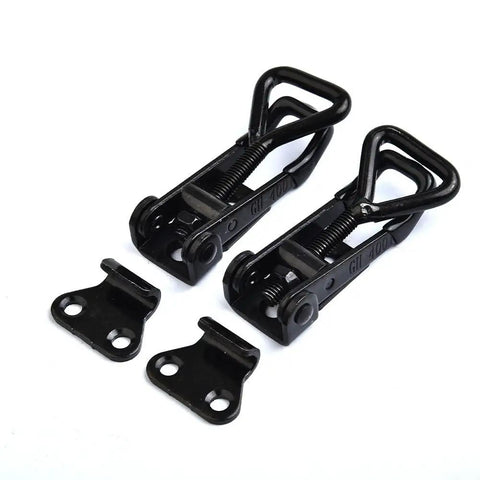 Beefy Steel Toggle Latch Hasp 220lbs Heavy Duty Lock For Tool Box Cabinet Doors Black Finish 90mm Adjustable Tension Control