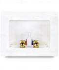 Washing Machine Outlet Box Dual Drain With One-Half Inch Push-Fit Valves ABS One-Piece Washer Box Leak-Proof Design front view