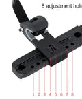 Universal Bike Pannier Mounting Bracket Kit With Eight Adjustable Hook Buckles for easy rack compatibility, detailed view of 8 holes.