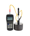 Knockout Performance Handheld Digital Hardness Tester Built For Tight Industrial Material Checks With Dead Easy Readings Covering 170 To 960 HLD Across Universal Hardness Scales Daily, displaying reading on screen with probe.