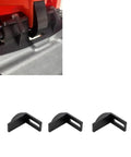 Close-up of 3 Pack Deflector Clips For RB60 Broadcast Spreader Built To Last Heavy Duty Edge Guard Locking Replacement for Precise Lawn Care