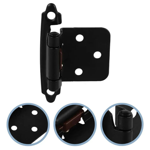 Spring Loaded Self Closing RV Door Hinges For Cabinets Semi Concealed Half Overlay Hardware displayed with close-up details.