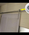 Heavy Duty White Nylon Bearing Pulley Flat Wheel Loaded With Dependable 608Z Ball Bearings For Hella Smooth Gliding On Sliding Doors Closet Hardware And DIY Shop Fixes An Absolute Legend Pack Of Four mounted on sliding door track.