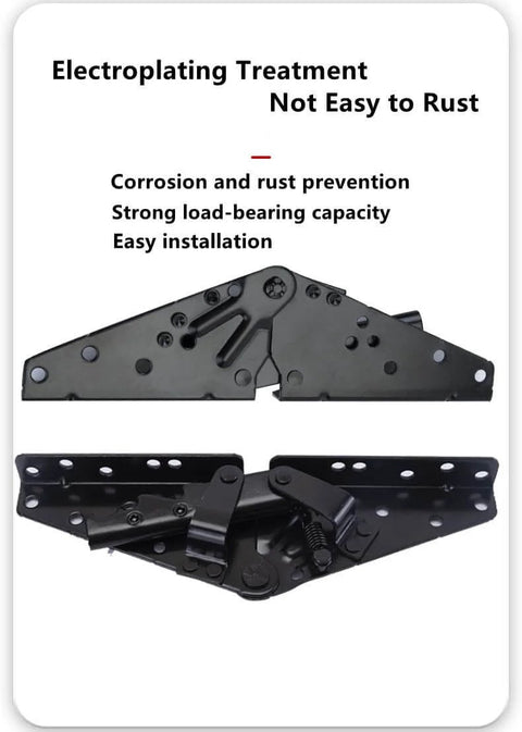 2Pcs 3 Position Adjustable Sofa Back Hinge for Sofa Bed and Furniture 230x70 Mm Black Finish 2mm Thick Hot Rolled Steel