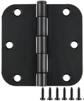 36 Pack Matte Black Door Hinges Three And A Half Inch Radius 6 Holes Interior Easy Install Includes Screws