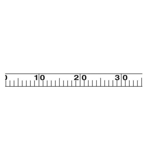 Close-up of Artisan Diameter Tree Chrome Clad Tape Measure, 10mm by 6m, showing measurement markings in cm.