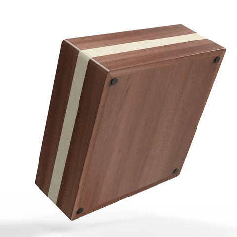 Side view of 4 In 1 Espresso Knock Box And Tamp Station For 58mm Tamper Distributor And Portafilter Natural High Density Wood