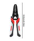 Heavy Duty Wire Stripper Pliers And Cutters, 6 Inches Long with red and black handles measuring 16.6cm for electrical jobs.