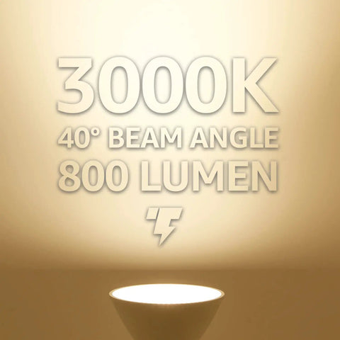 12 Pack PAR30 Short Neck LED Bulbs 8W Equivalent 75W Dimmable Spot Lights with 3000K 40° Beam Angle and 800 Lumens