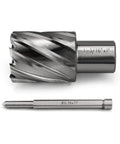 Annular cutter, 1-3/16 in diameter with 3/4 in Weldon shank, paired with a slugger pilot bit (Φ6.34×77).