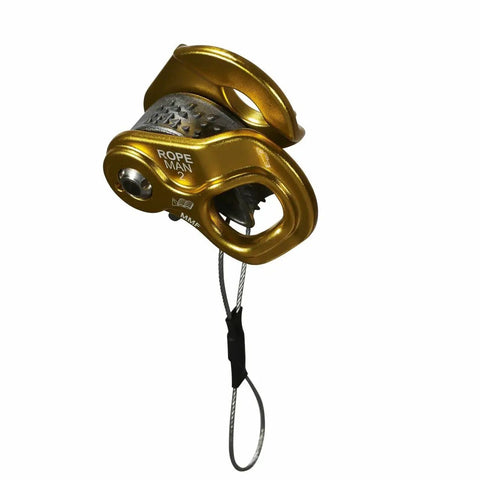 Ropeman 2 Ascender Lightweight Rope Clamp for Climbing, Hunting, Tree Climbing and Rigging in Gold Finish One Size shown in close-up view