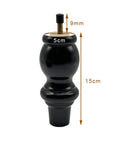 Four Pack 15cm Black Wood Furniture Legs For Sofa, Couch, Cabinet, Table Mid Century Turned Round Curved Style Easy Install Sturdy Support