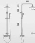 UMJIGF Shower System with Hot and Cold Water Black Shower Faucet Set multifunction design with 8-inch round head and handheld shower.