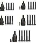 Straight Fire Top Tier Self Locking Rivet Nut Gun Replacement Mandrel Heads M4 M5 M6 M8 M10 with threaded bolts set.