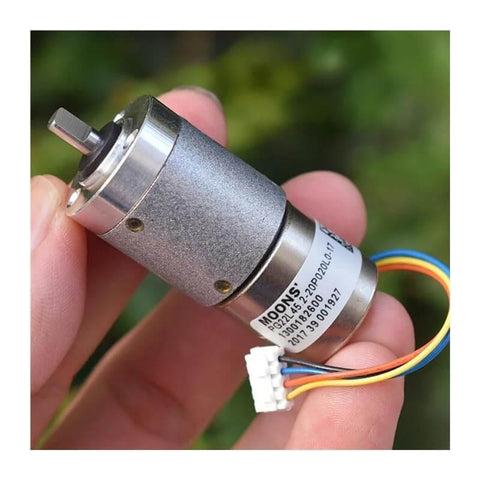 12V DC Full Metal Planetary Gearbox Reducer For Stepper Motors Heavy Duty Gear Reduction Unit in hand, showing wiring connectors