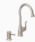 High Arc Kitchen Faucet With Soap Dispenser From Anabelle Collection In Spot Resist Stainless Finish With One Handle Lever Aerated Stream