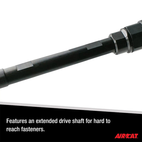 Long Reach 15.3 Inch Pneumatic Ratchet With 200 RPM Speed And 30 Ft Lbs Max Torque One Quarter Inch Drive focus on drive shaft