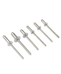 Assorted Blind Rivets Kit 120 Pcs M3.2 And M4 Aluminum Dome Head Pop Rivets, multiple sizes displayed on white background.