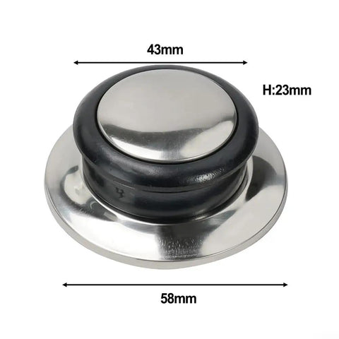 Hot Kitchen Pot Lid Knob Replacement Kit featuring heat Resistant Silicone Grip Plus Stainless Steel Handles And Black Screws For 5Mm To 12mm Holes In Glass Cookware And Pans, Perfect Easy Fix Your Lids Today. 43mm x 58mm cookware lid knob, stainless steel and black silicone
